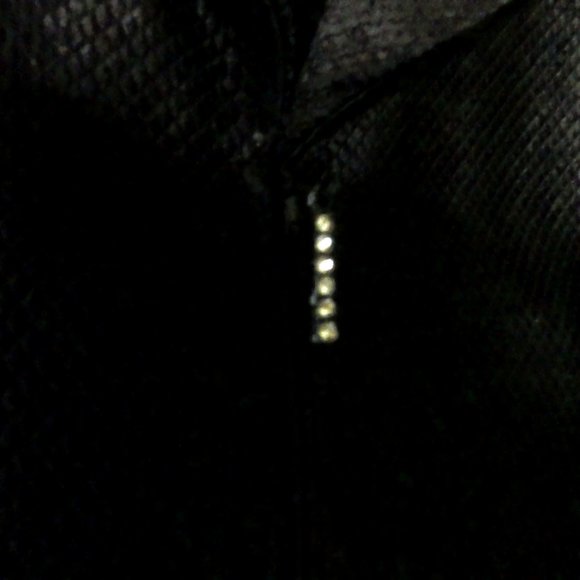 Vintage Laura Madrigano Tuxedo Style Black Suit Rhinestone Zipper Size 10 - Picture 5 of 8